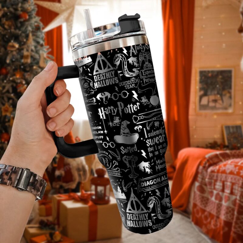 Harry Potter Movies Custom Stanley Quencher 40oz Stainless Steel Tumbler With Handle - Threewoofs - Image 2