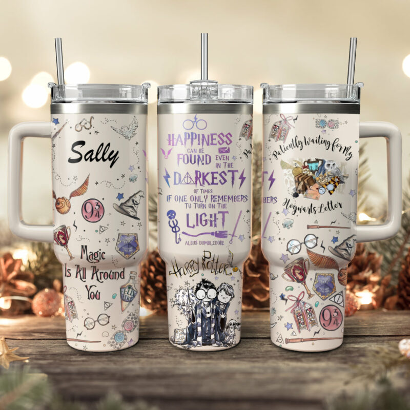 Harry Potter Movies Custom Stanley Quencher 40oz Stainless Steel Tumbler With Handle - Threewoofs