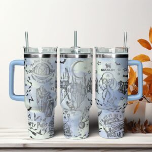Harry Potter Movies Custom Stanley Quencher 40oz Stainless Steel Tumbler With Handle - Threewoofs