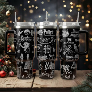 Harry Potter Movies Custom Stanley Quencher 40oz Stainless Steel Tumbler With Handle - Threewoofs