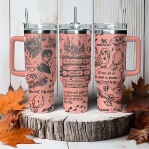 Harry Potter Movies Custom Stanley Quencher 40oz Stainless Steel Tumbler With Handle - Threewoofs