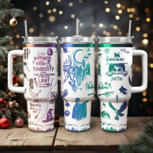 Harry Potter Movies Custom Stanley Quencher 40oz Stainless Steel Tumbler With Handle - Threewoofs
