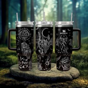 Harry Potter Movies Custom Stanley Quencher 40oz Stainless Steel Tumbler With Handle - Threewoofs