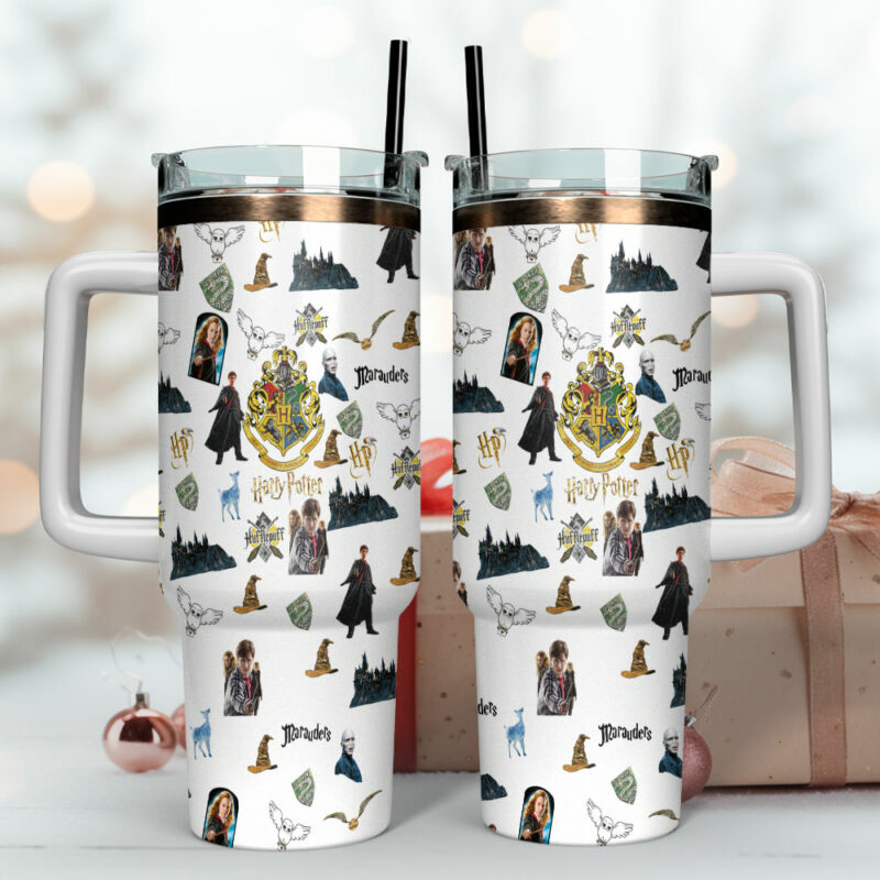 Harry Potter Movies Custom Stanley Quencher 40oz Stainless Steel Tumbler With Handle - Threewoofs - Image 4