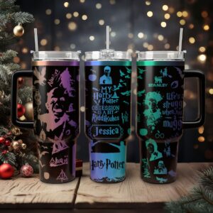 Harry Potter Movies Custom Stanley Quencher 40oz Stainless Steel Tumbler With Handle - Threewoofs