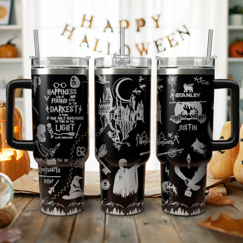Harry Potter Movies Custom Stanley Quencher 40oz Stainless Steel Tumbler With Handle - Threewoofs
