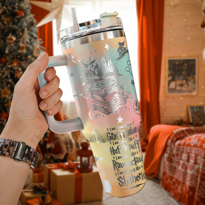 Harry Potter Movies Custom Stanley Quencher 40oz Stainless Steel Tumbler With Handle - Threewoofs