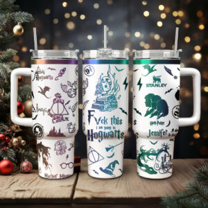 Harry Potter Movies Custom Stanley Quencher 40oz Stainless Steel Tumbler With Handle - Threewoofs