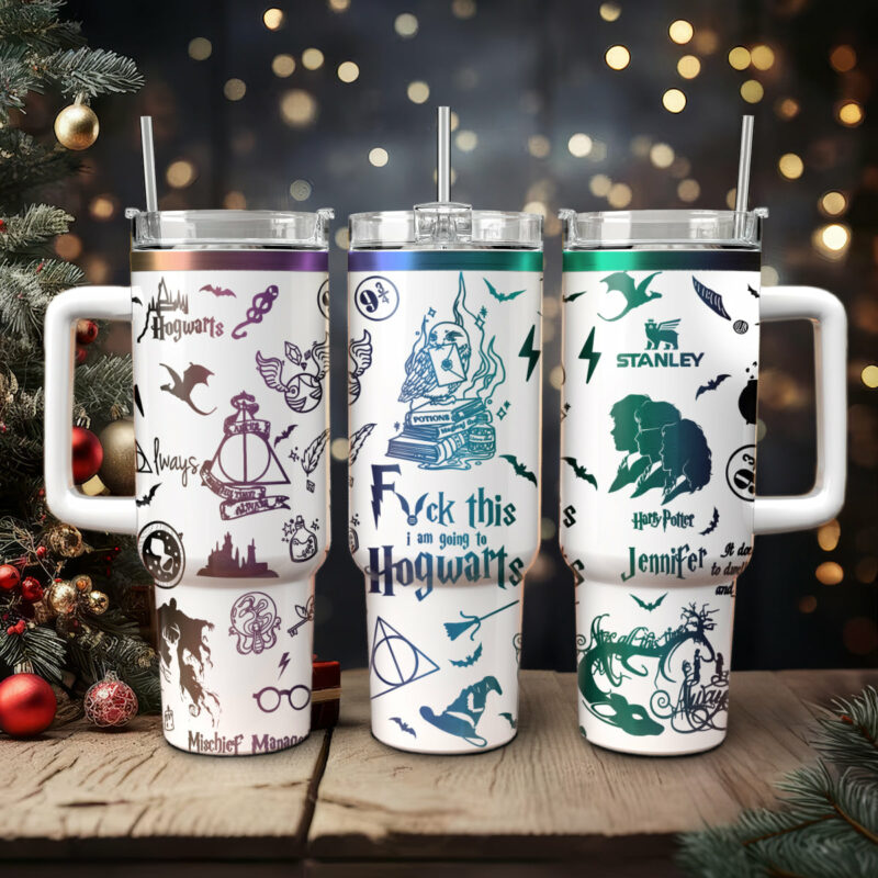 Harry Potter Movies Custom Stanley Quencher 40oz Stainless Steel Tumbler With Handle - Threewoofs