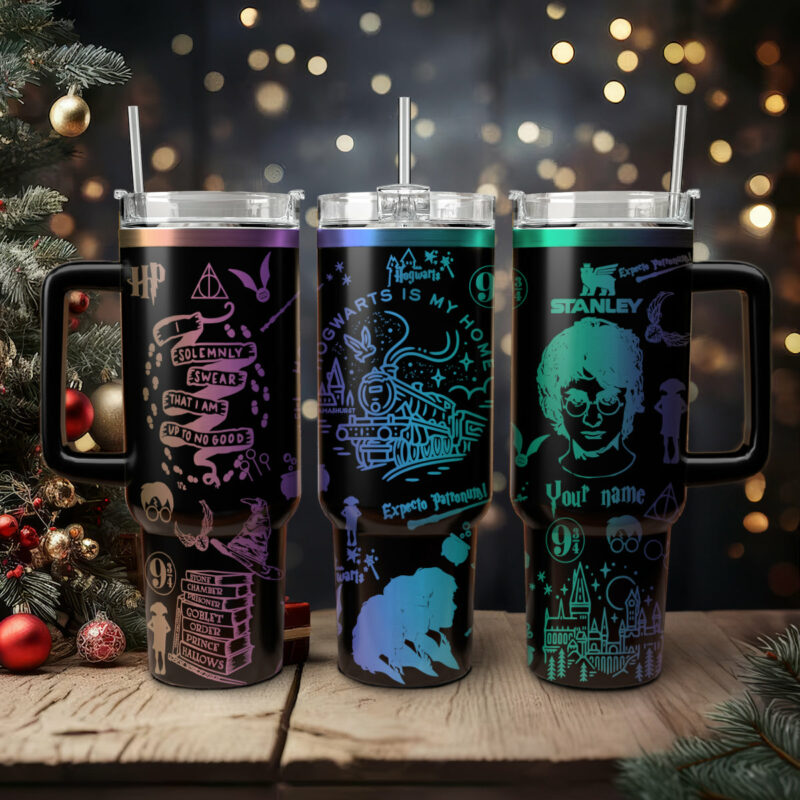 Harry Potter Movies Custom Stanley Quencher 40oz Stainless Steel Tumbler With Handle - Threewoofs - Image 2