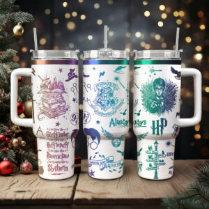 Harry Potter Movies Custom Stanley Quencher 40oz Stainless Steel Tumbler With Handle - Threewoofs
