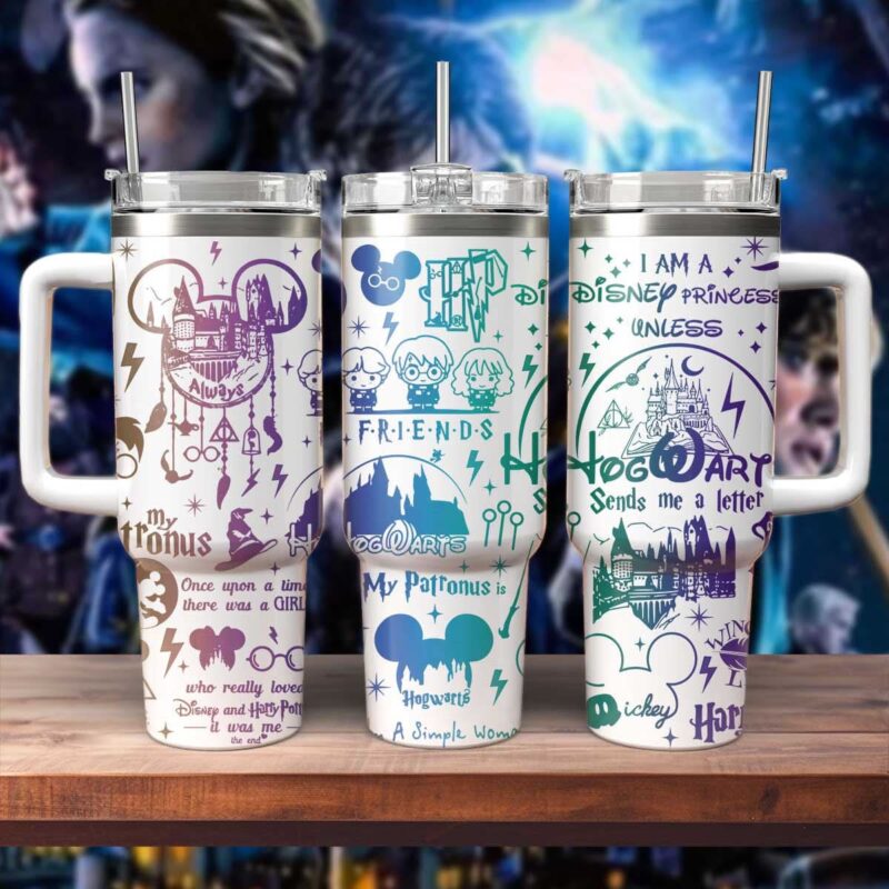 Harry Potter Movies Custom Stanley Quencher 40oz Stainless Steel Tumbler With Handle - Threewoofs