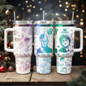 Harry Potter Movies Custom Stanley Quencher 40oz Stainless Steel Tumbler With Handle - Threewoofs