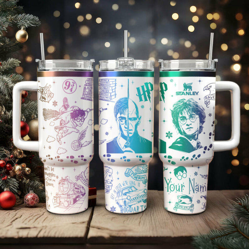 Harry Potter Movies Custom Stanley Quencher 40oz Stainless Steel Tumbler With Handle - Threewoofs