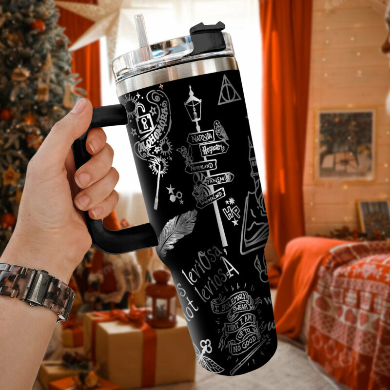 Harry Potter Movies Custom Stanley Quencher 40oz Stainless Steel Tumbler With Handle - Threewoofs