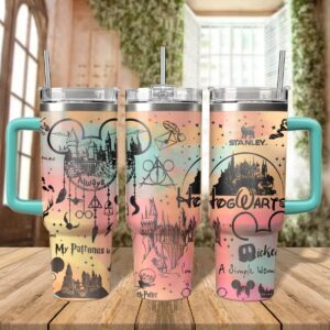 Harry Potter Movies Custom Stanley Quencher 40oz Stainless Steel Tumbler With Handle - Threewoofs