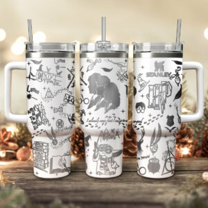 Harry Potter Movies Custom Stanley Quencher 40oz Stainless Steel Tumbler With Handle - Threewoofs