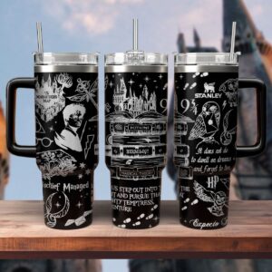 Harry Potter Movies Custom Stanley Quencher 40oz Stainless Steel Tumbler With Handle - Threewoofs