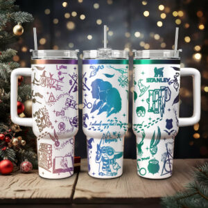 Harry Potter Movies Custom Stanley Quencher 40oz Stainless Steel Tumbler With Handle - Threewoofs
