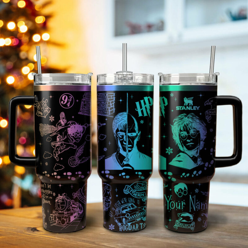 Harry Potter Movies Custom Stanley Quencher 40oz Stainless Steel Tumbler With Handle - Threewoofs