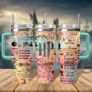 Harry Potter Movies Custom Stanley Quencher 40oz Stainless Steel Tumbler With Handle - Threewoofs