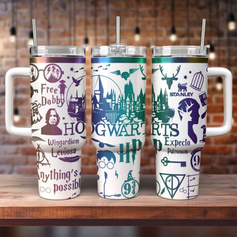 Harry Potter Movies Custom Stanley Quencher 40oz Stainless Steel Tumbler With Handle - Threewoofs - Image 2