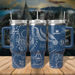Harry Potter Movies Custom Stanley Quencher 40oz Stainless Steel Tumbler With Handle - Threewoofs