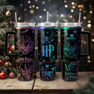 Harry Potter Movies Custom Stanley Quencher 40oz Stainless Steel Tumbler With Handle - Threewoofs
