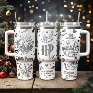 Harry Potter Movies Custom Stanley Quencher 40oz Stainless Steel Tumbler With Handle - Threewoofs