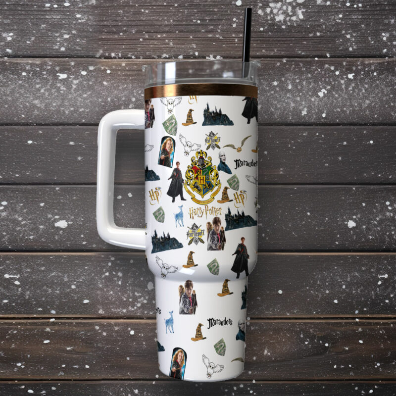 Harry Potter Movies Custom Stanley Quencher 40oz Stainless Steel Tumbler With Handle - Threewoofs - Image 2