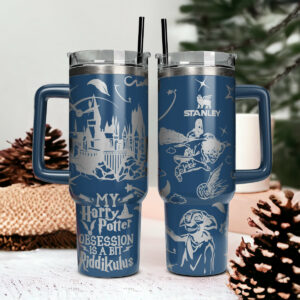 Harry Potter Movies Custom Stanley Quencher 40oz Stainless Steel Tumbler With Handle - Threewoofs