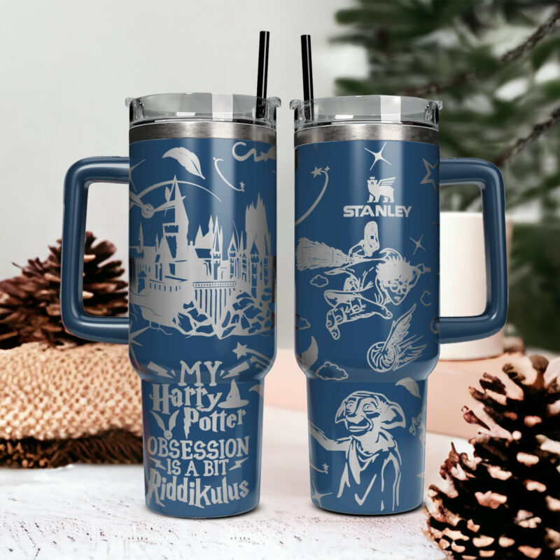 Harry Potter Movies Custom Stanley Quencher 40oz Stainless Steel Tumbler With Handle - Threewoofs
