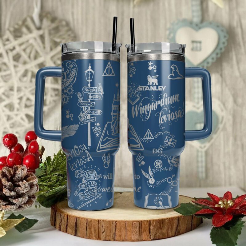 Harry Potter Movies Custom Stanley Quencher 40oz Stainless Steel Tumbler With Handle - Threewoofs