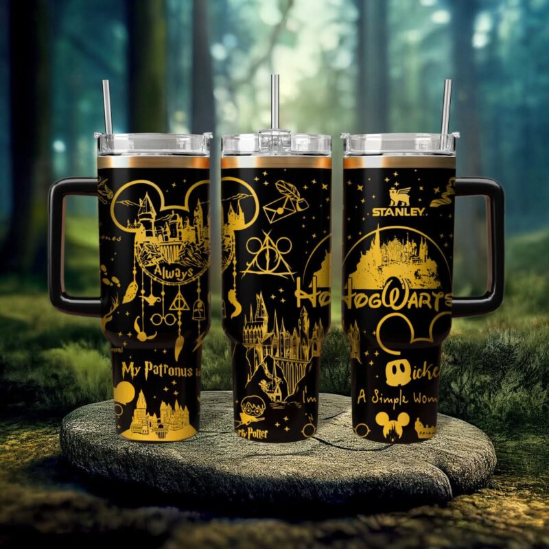 Harry Potter Movies Custom Stanley Quencher 40oz Stainless Steel Tumbler With Handle - Threewoofs
