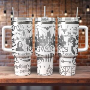Harry Potter Movies Custom Stanley Quencher 40oz Stainless Steel Tumbler With Handle - Threewoofs