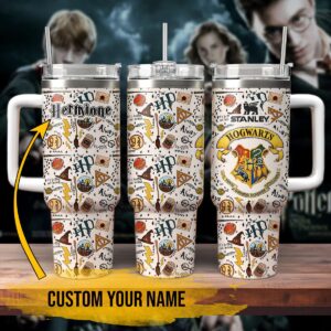 Harry Potter Movies Custom Stanley Quencher 40oz Stainless Steel Tumbler With Handle - Threewoofs