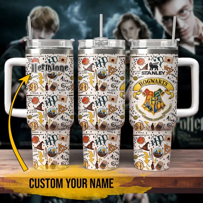 Harry Potter Movies Custom Stanley Quencher 40oz Stainless Steel Tumbler With Handle - Threewoofs