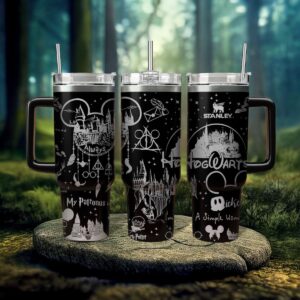 Harry Potter Movies Custom Stanley Quencher 40oz Stainless Steel Tumbler With Handle - Threewoofs