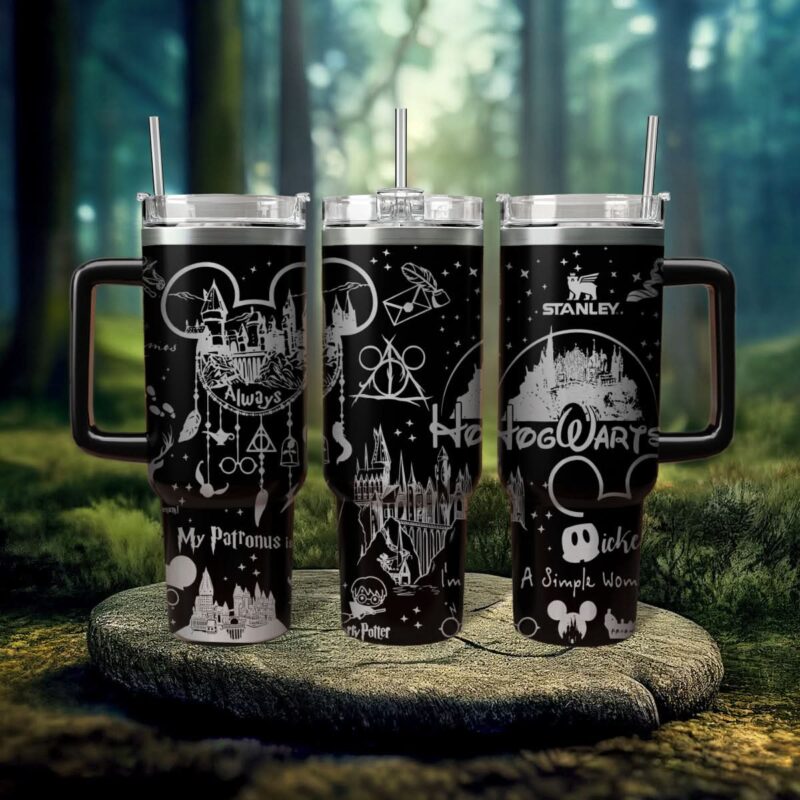 Harry Potter Movies Custom Stanley Quencher 40oz Stainless Steel Tumbler With Handle - Threewoofs