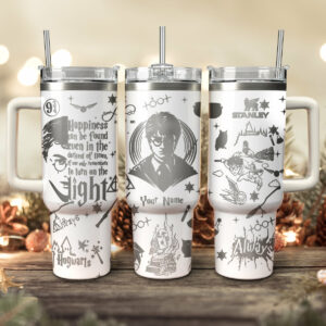 Harry Potter Movies Custom Stanley Quencher 40oz Stainless Steel Tumbler With Handle - Threewoofs
