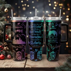 Harry Potter Movies Custom Stanley Quencher 40oz Stainless Steel Tumbler With Handle - Threewoofs