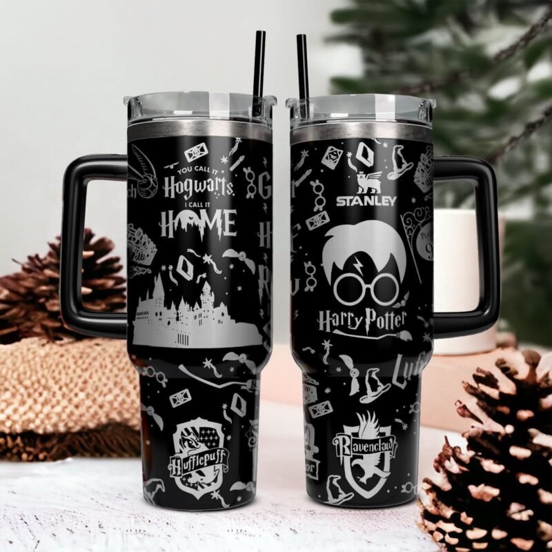 Harry Potter Movies Custom Stanley Quencher 40oz Stainless Steel Tumbler With Handle - Threewoofs
