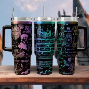 Harry Potter Movies Custom Stanley Quencher 40oz Stainless Steel Tumbler With Handle - Threewoofs