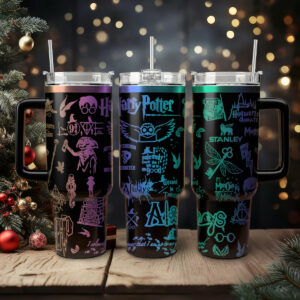 Harry Potter Movies Custom Stanley Quencher 40oz Stainless Steel Tumbler With Handle - Threewoofs