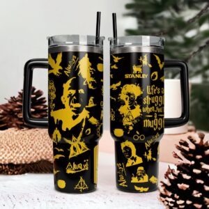 Harry Potter Movies Custom Stanley Quencher 40oz Stainless Steel Tumbler With Handle - Threewoofs