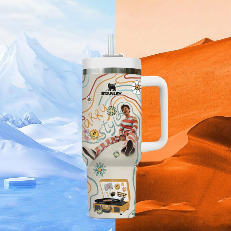 Harry Styles Music Custom Stanley Quencher 40oz Stainless Steel Tumbler With Handle - Threewoofs - Image 3