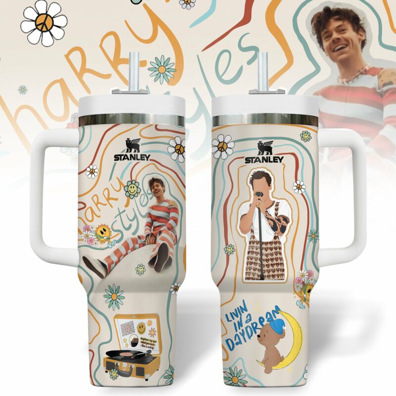 Harry Styles Music Custom Stanley Quencher 40oz Stainless Steel Tumbler With Handle - Threewoofs