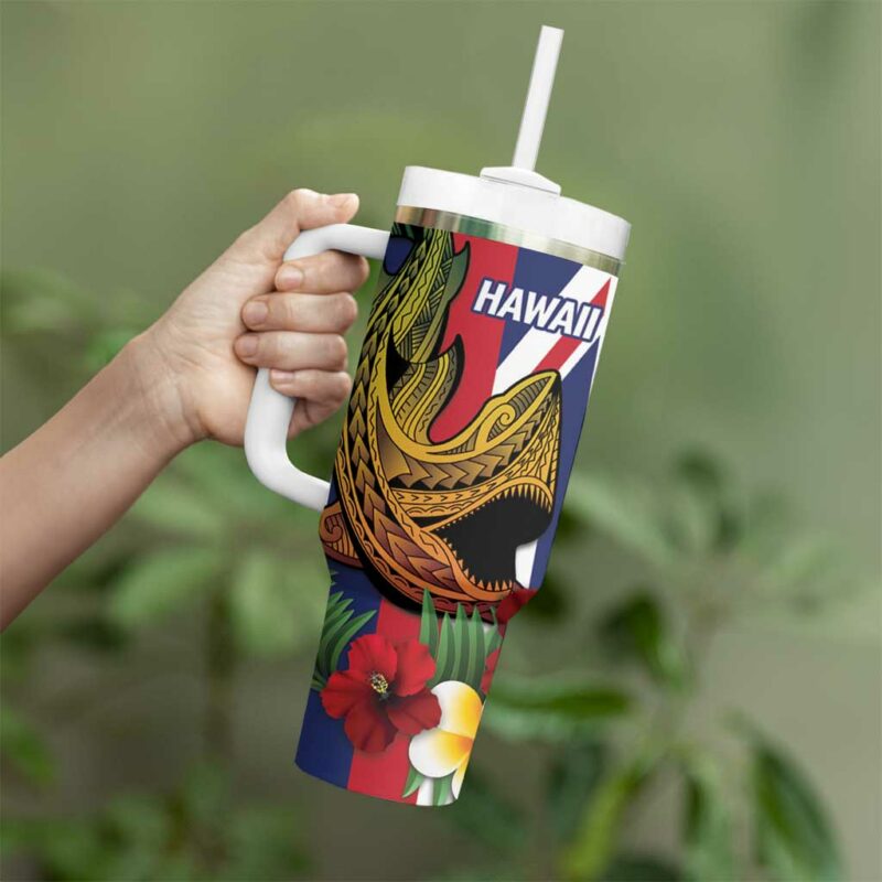 Hawaii And Tonga Custom Stanley Quencher 40oz Stainless Steel Tumbler With Handle - Threewoofs - Image 3
