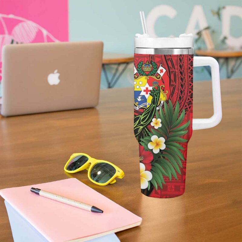 Hawaii And Tonga Custom Stanley Quencher 40oz Stainless Steel Tumbler With Handle - Threewoofs - Image 5