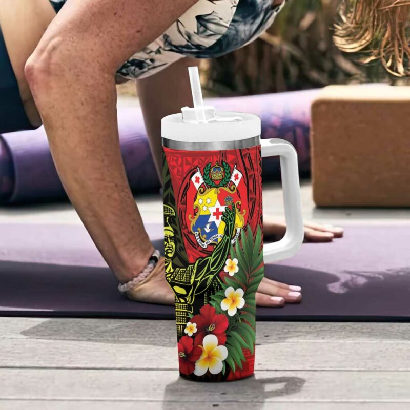 Hawaii And Tonga Custom Stanley Quencher 40oz Stainless Steel Tumbler With Handle - Threewoofs - Image 6